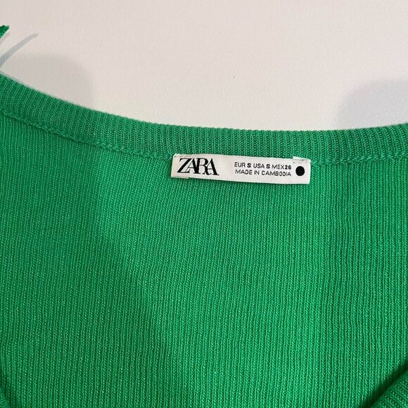 zara green button up cardigan sweater size small - Picture 5 of 8